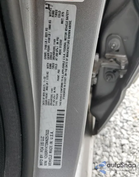 2022 Ram 1500 Limited from USA, damaged, VIN 1C6SRFHT0NN257533